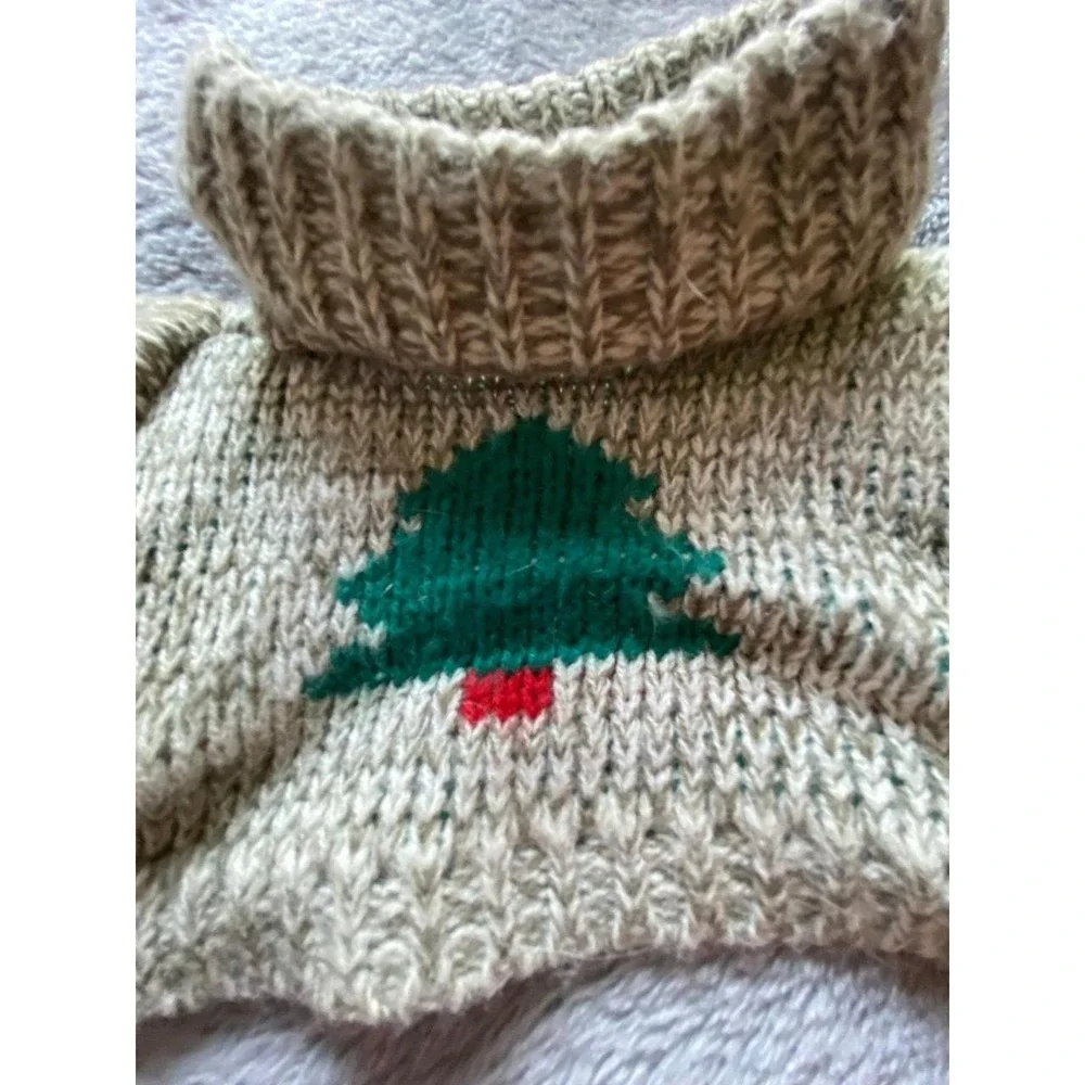 Winter Knit Teddy Bear Holiday Christmas Pine Plush Tree Sweater Turtleneck s20